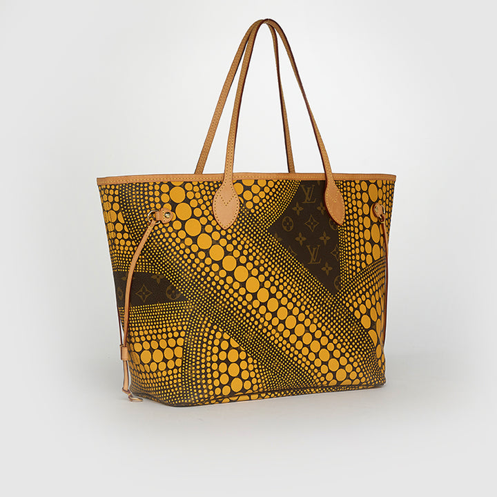 x Yayoi Kusama Neverfull MM Tote Bag in Jaune Infinity Dots Monogram