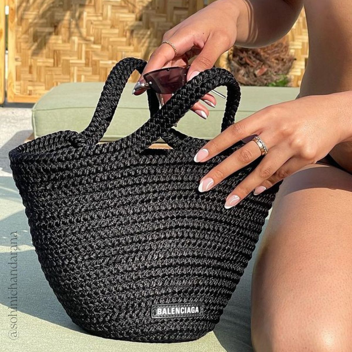 Small Ibiza Basket Bag in Black