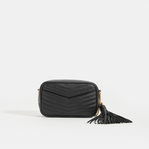 SAINT LAURENT Lou Small Quilted Crossbody in Black Leather