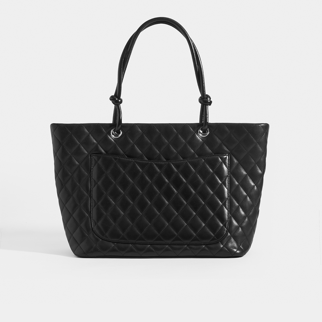Chanel black sales leather tote