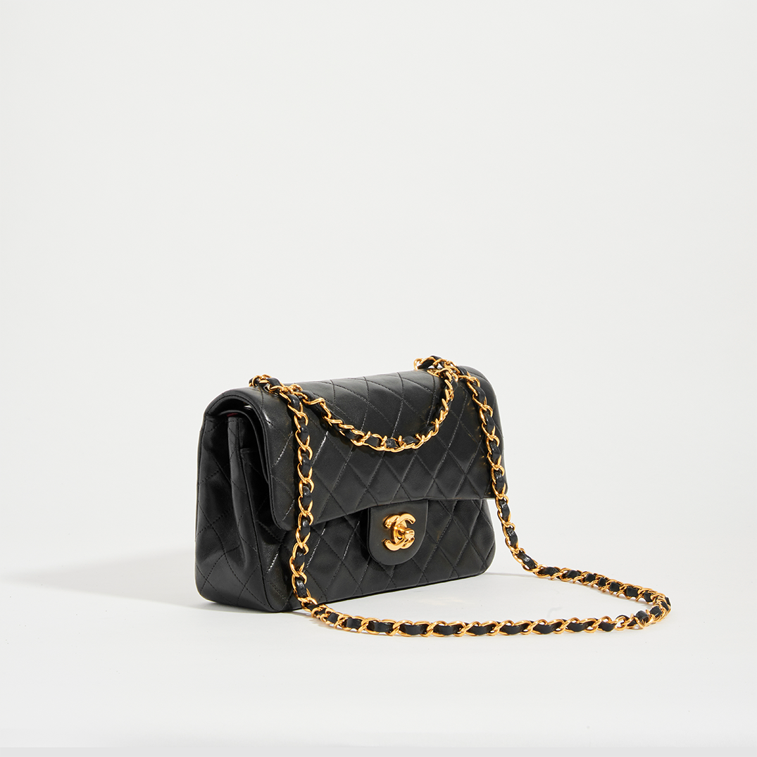 CHANEL Vintage Classic Double Flap Bag in Black