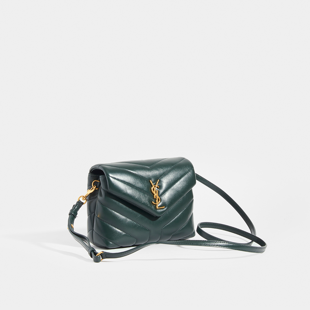 Green Loulou Toy quilted-leather cross-body bag, Saint Laurent