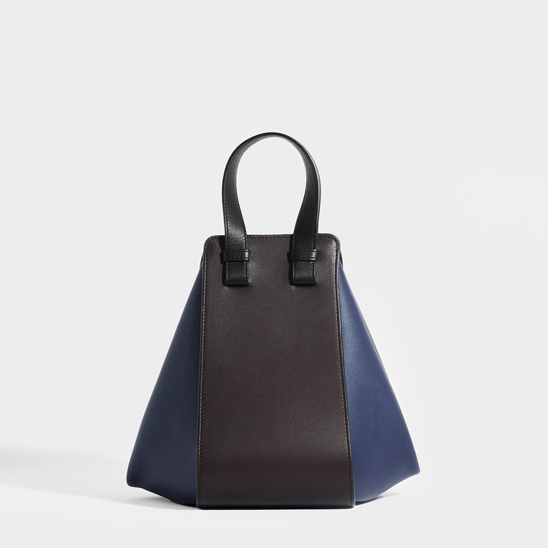 Loewe Hammock Small Bag In Midnight Blue And Black Calfskin