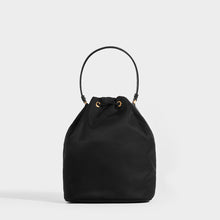Load image into Gallery viewer, Rear View of PRADA Nylon Top Handle Drawstring Bucket Bag with Top Handle