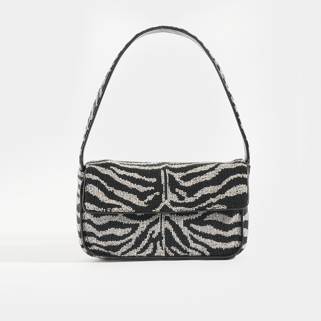 Tommy Zebra Beaded Shoulder Bag