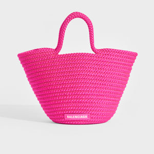 BALENCIAGA Small Ibiza Nylon & Leather Basket bag in Pink