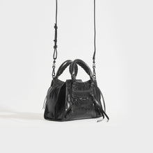 Load image into Gallery viewer, Side view of the BALENCIAGA Mini Neo Classic City Croc-effect Leather Bag