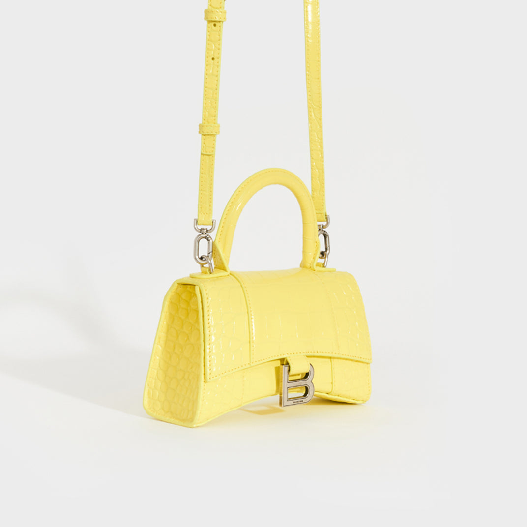 Balenciaga Hourglass Xs Mini Bag in Yellow