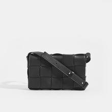 Load image into Gallery viewer, BOTTEGA VENETA Cassette Maxi Intrecciato Bag in Black Leather with crossbody shoulder strap