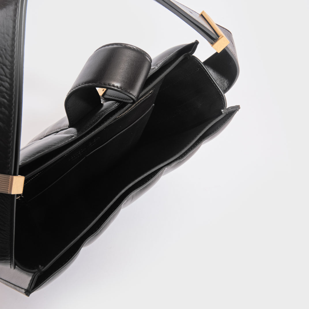 The Padded Marie Leather Shoulder Bag in Fondente