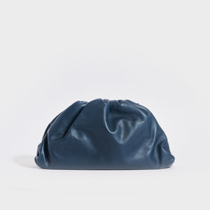 BOTTEGA VENETA The Pouch Leather Clutch in Deep Blue