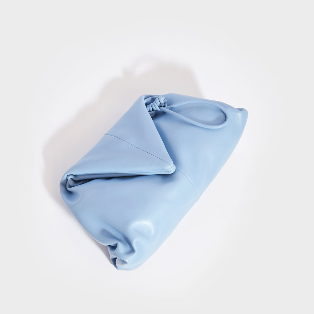 The Trine Leather Clutch in Ice