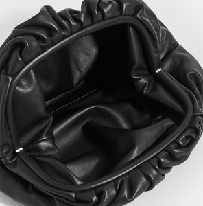 BOTTEGA VENETA The Pouch Leather Clutch in Black