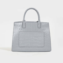 Load image into Gallery viewer, Rear view of the BURBERRY Mini Frances Bag in Cloud Grey Embossed Leather