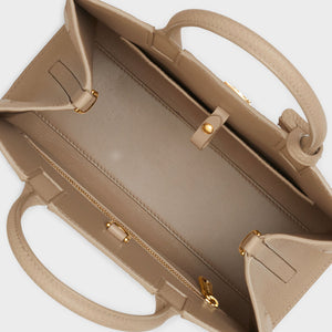 BURBERRY Mini Frances Bag in Oat Beige Grainy Leather