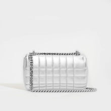 Load image into Gallery viewer, BURBERRY Mini Quilted Leather Lola Bag in Metallic Silver