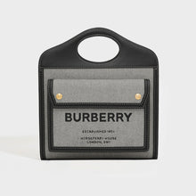 Load image into Gallery viewer, BURBERRY Mini Tri-Colour Canvas &amp; Leather Pocket Bag in Grey