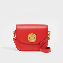 Load image into Gallery viewer, Front of the BURBERRY Small Leather Elizabeth Bag in Bright Red