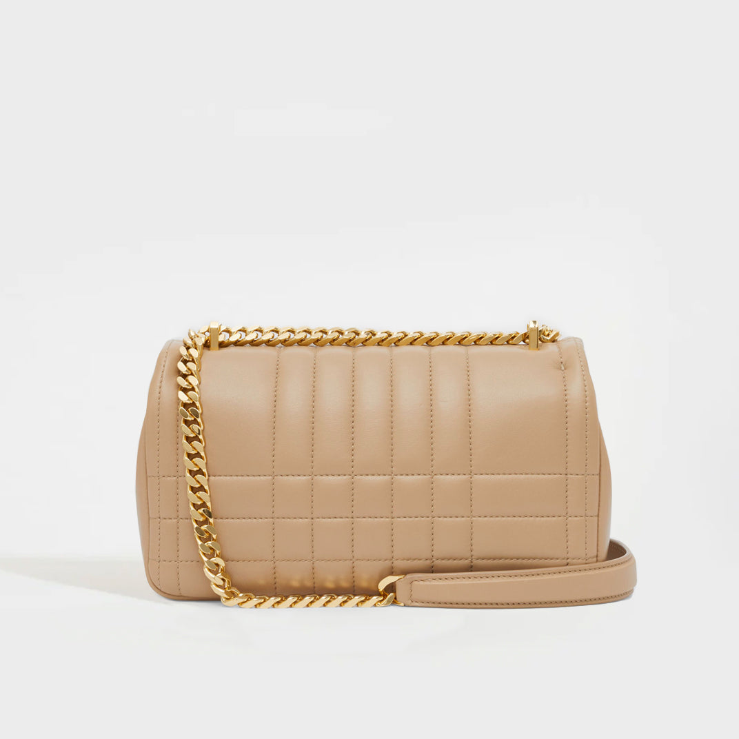 Small Quilted Lola Bag in Oat Beige