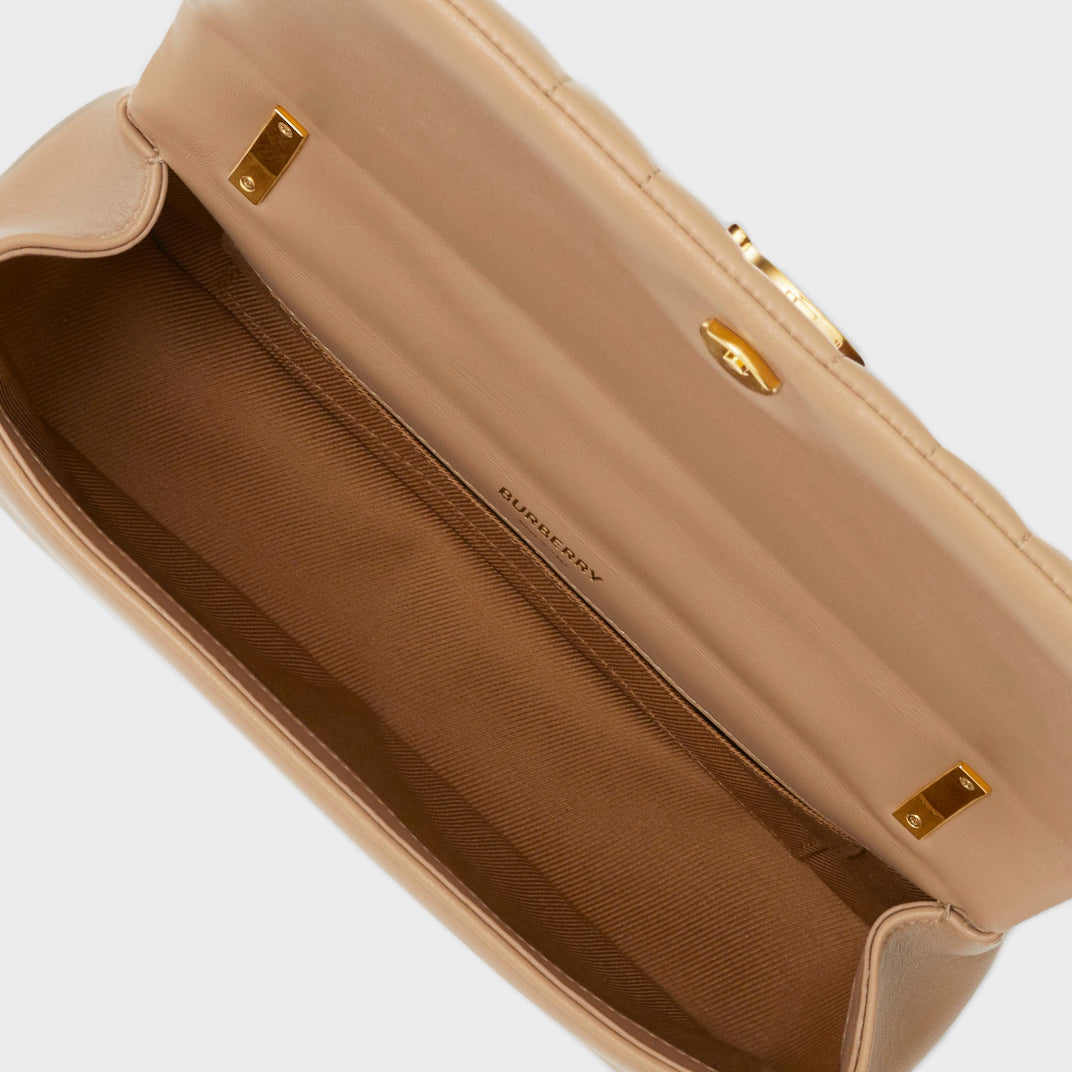 Small Quilted Lola Bag in Oat Beige