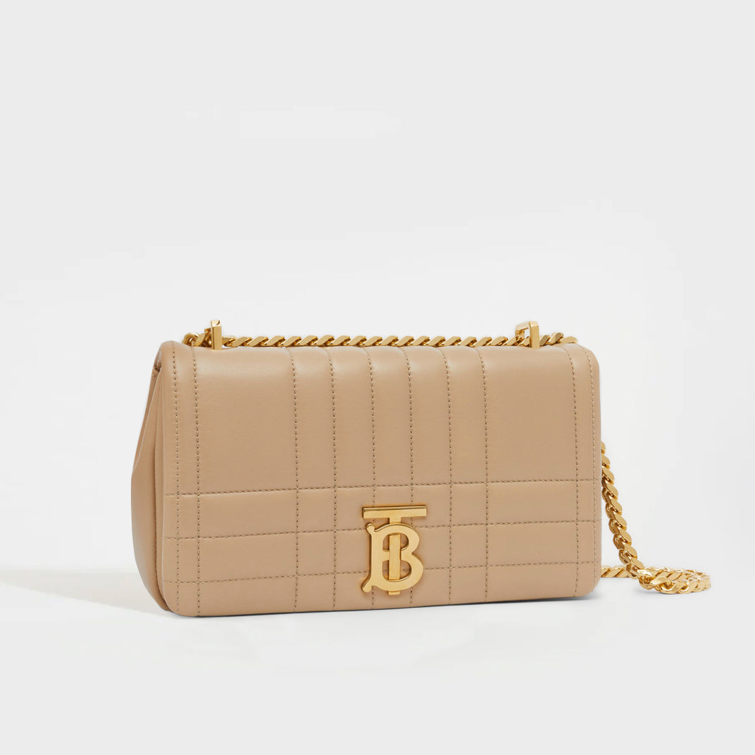 Small Quilted Lola Bag in Oat Beige