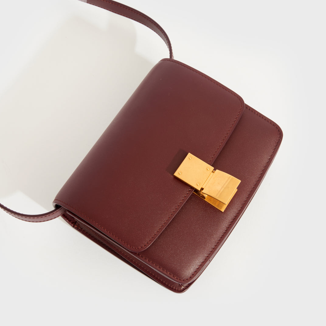 Celine burgundy sale box bag
