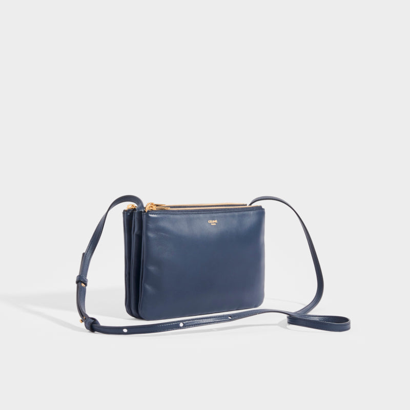 celine navy blue trio bag