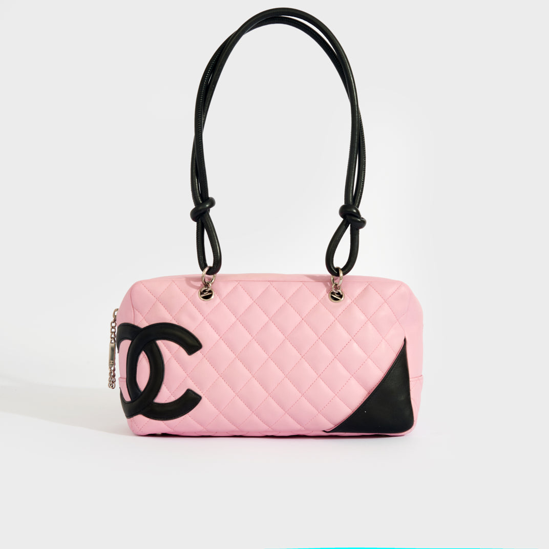 2004 Chanel Pink Ligne Cambon Quilted Pochette Bag at 1stDibs