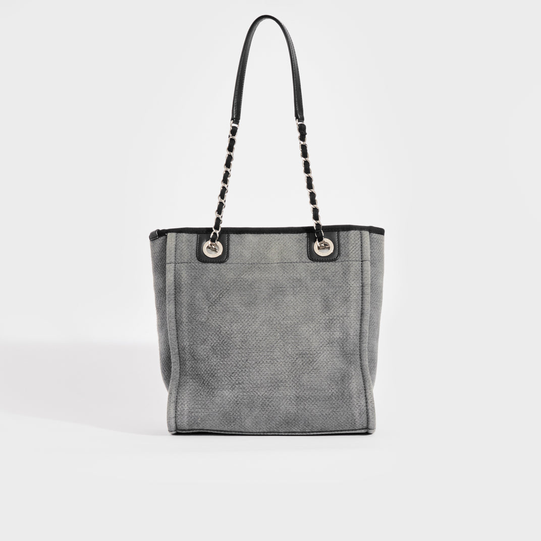 Chanel canvas large deauville tote grey store