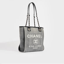 Load image into Gallery viewer, CHANEL Deauville PM Canvas Chain Tote Bag in Grey 2012