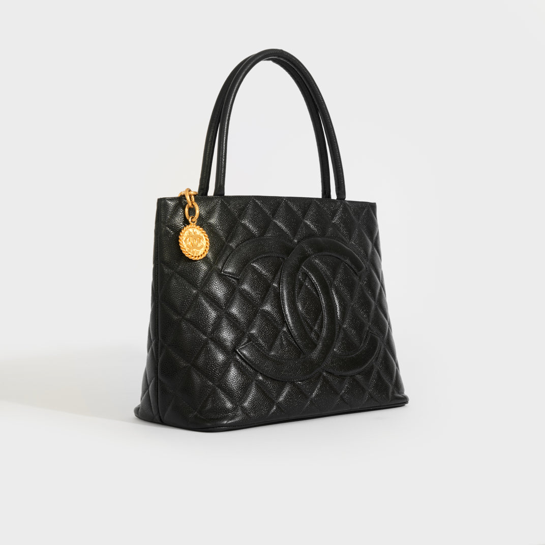 CHANEL Medallion Tote in Black Caviar Leather