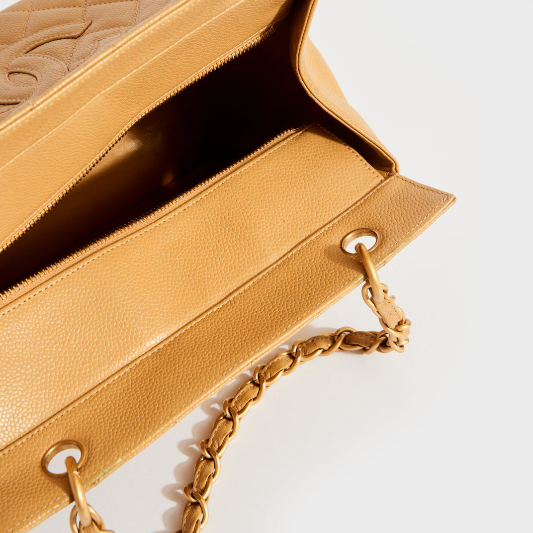 Quilted Petite CC Caviar Timeless Tote in Beige 2000 - 2002