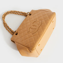 Load image into Gallery viewer, CHANEL Quilted Petite CC Caviar Timeless Tote in Beige 2000 - 2002