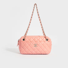 Load image into Gallery viewer, Front view of the CHANEL Quilted Shoulder Bag in Pink Lambskin 2008-2009