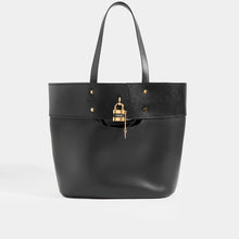Load image into Gallery viewer, CHLOÉ Aby Large Smooth and Grained Leather Tote in Black