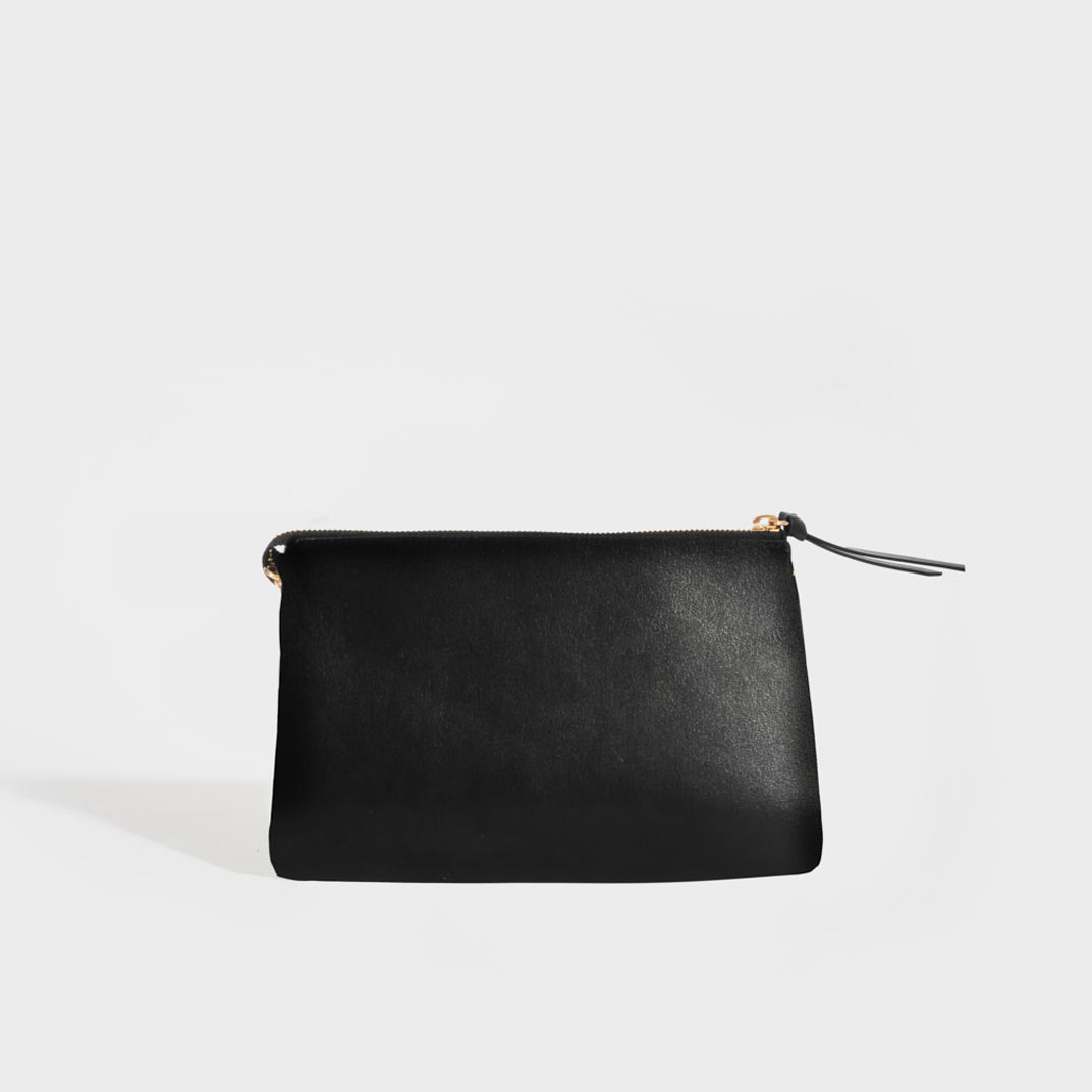 Chloe pebbled leather envelope clutch handbag with chain