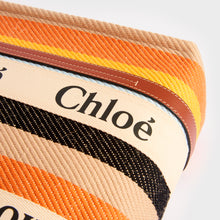 Load image into Gallery viewer, CHLOÉ Medium Canvas Woody Tote Bag in Orange Stripe