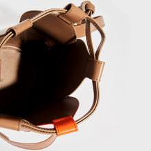 Load image into Gallery viewer, CHLOÉ Mini Tulip Leather Bucket Bag in Brown and Orange