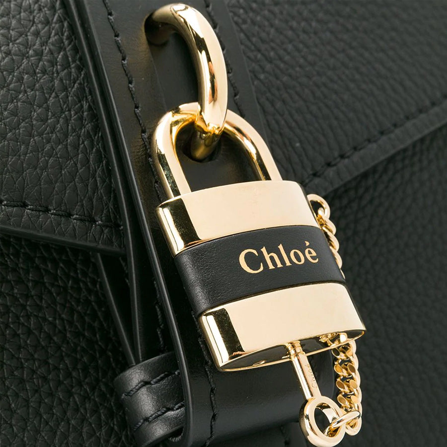 Small Aby Day Shoulder Bag in Black Leather