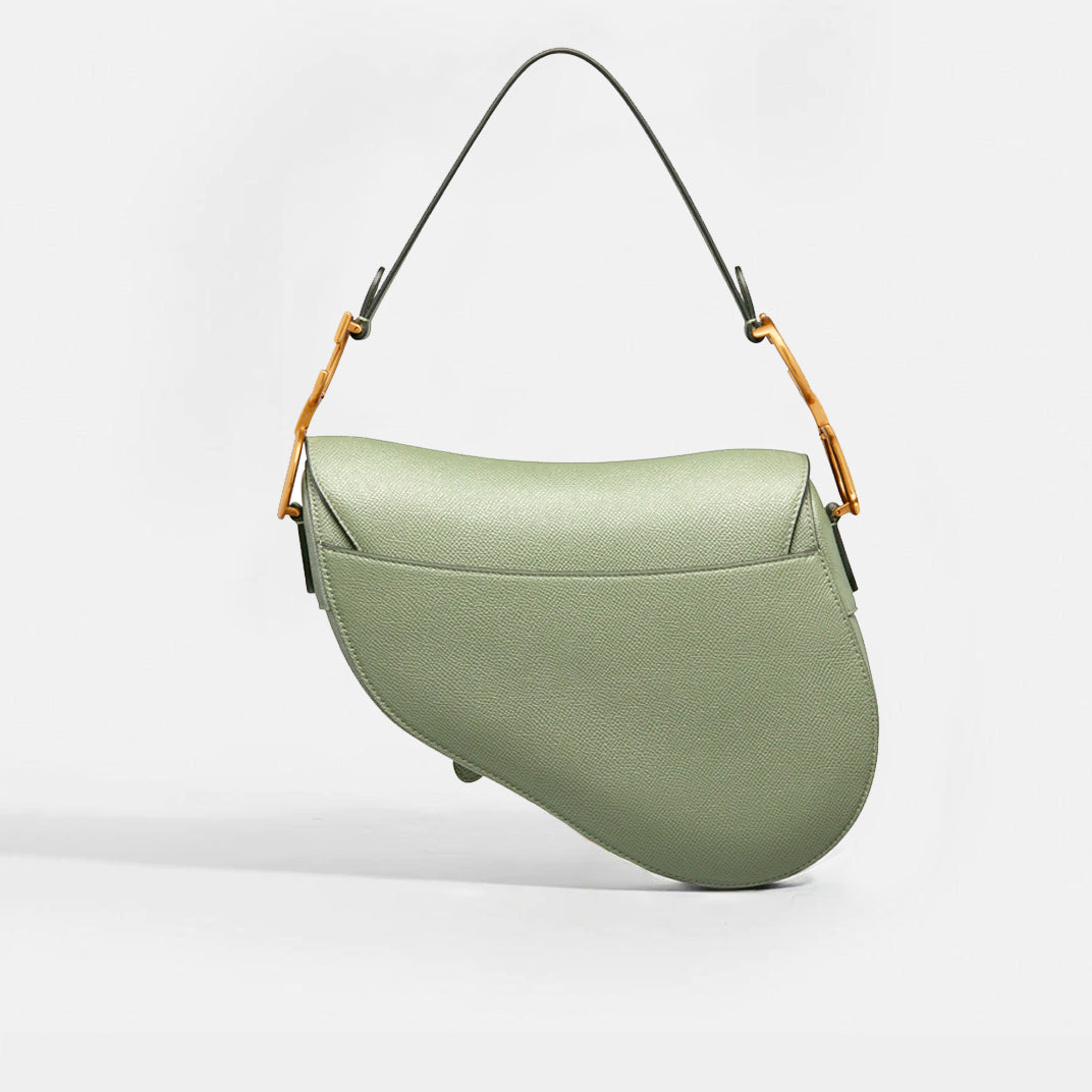 DIOR Saddle Bag Cedar Green Grained Leather – COCOON