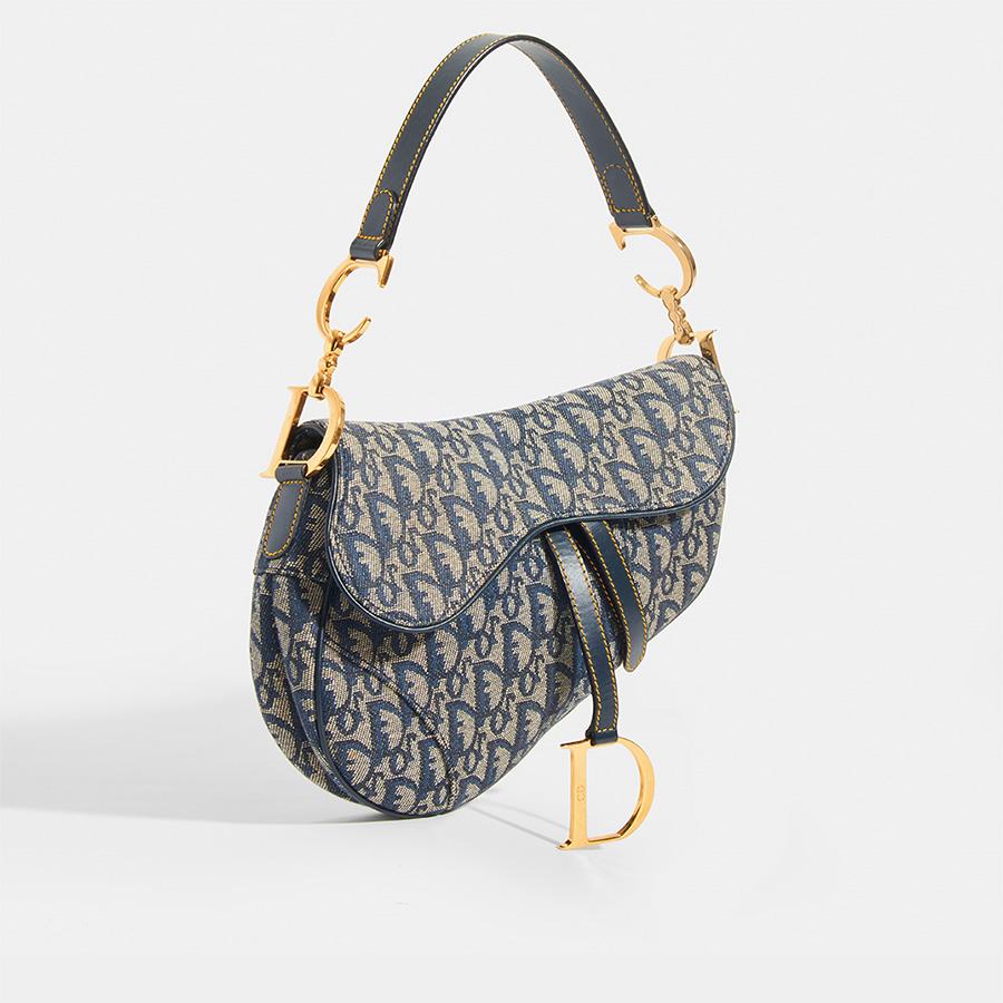 Dior Vintage - Denim Mini Saddle Bag - Blue - Leather and Canvas Handbag -  Luxury High Quality - Avvenice