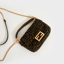 Load image into Gallery viewer, FENDI Mini Baguette Bag with Woven FF Jacquard Fabric in Brown