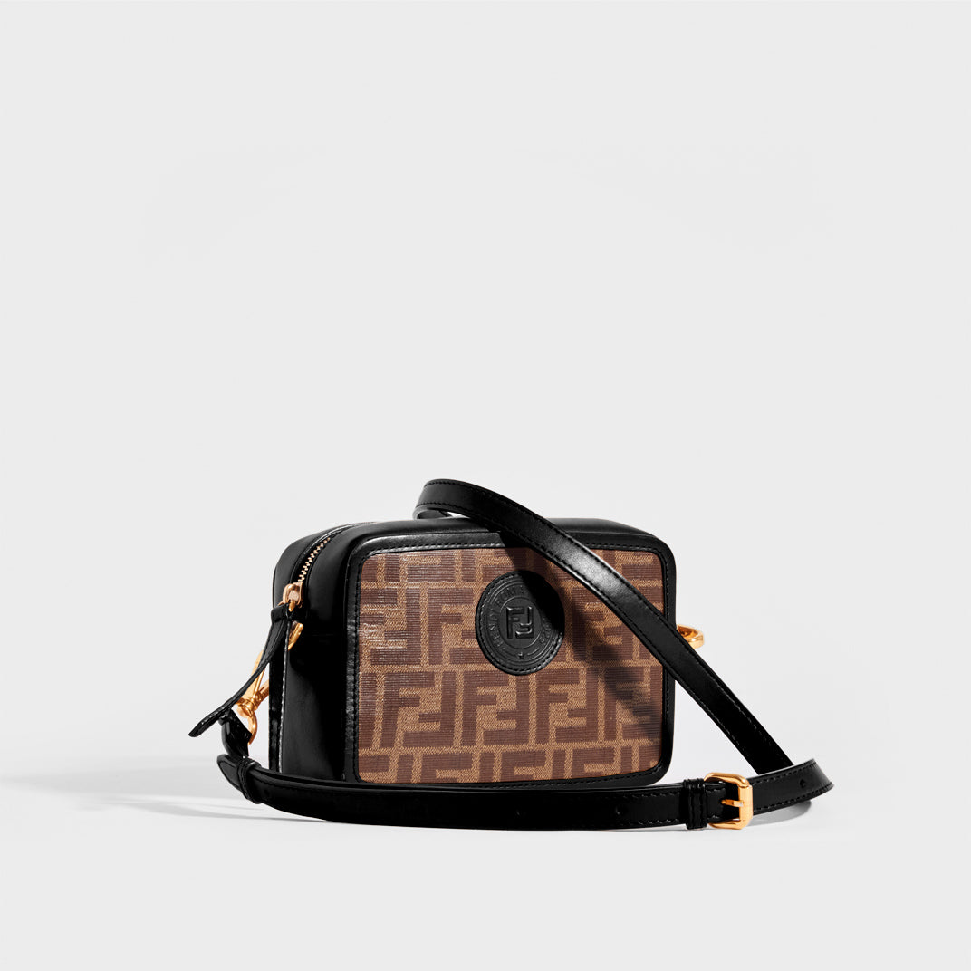 FENDI Mini Camera Case Cross Body Bag in Black