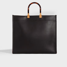 Load image into Gallery viewer, FENDI Sunshine Logo-Debossed Leather Tote Bag in Black