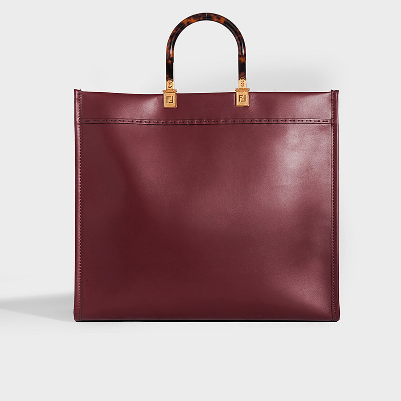 Burgundy Leather Tote Bag 