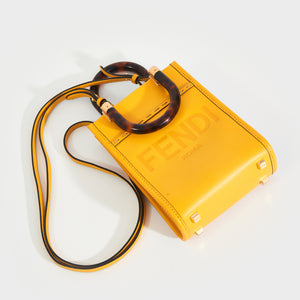 FENDI Sunshine Mini Shopper Bag in Yellow