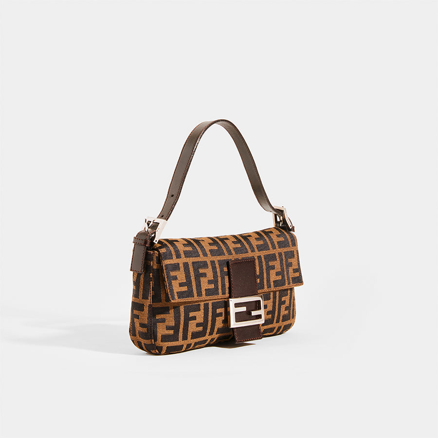 FENDI Vintage Zucca Print Baguette - Side View