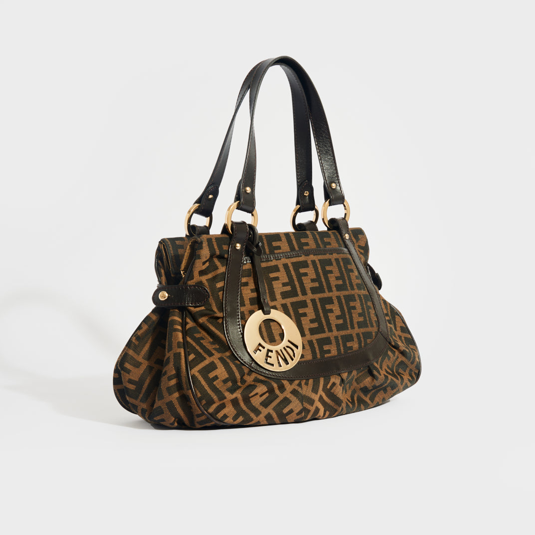 FENDI Zucca Chef Shoulder Bag Brown COCOON