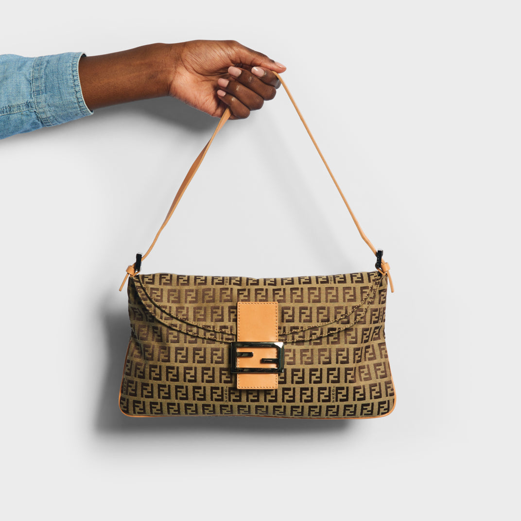 Fendi, Bags, Authentic Fendi Coated Canvas Zucchino Baguette