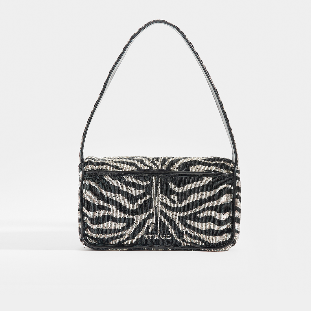 Tommy Zebra Beaded Shoulder Bag